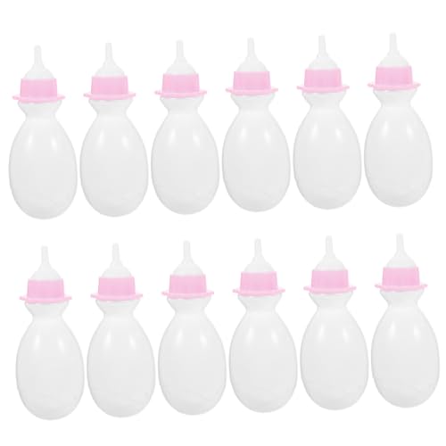 HONMEET 12Stücke Miniatur Puppenmilchflaschen Bunte Futterflaschen für Babypuppen für Kreative Rollenspiele und Miniatur Hausaccessoires von HONMEET
