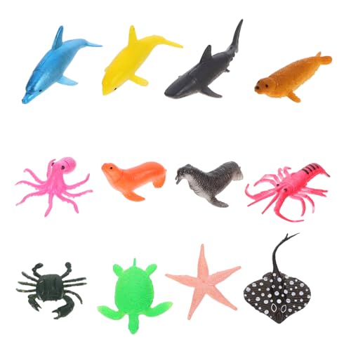 HONMEET 12Stücke Realistische Meerestierfiguren Lebensechte Simulationstiere für Aquarium Dekoration Lernspielzeug für Vielfältige Unterwasserwelt von HONMEET