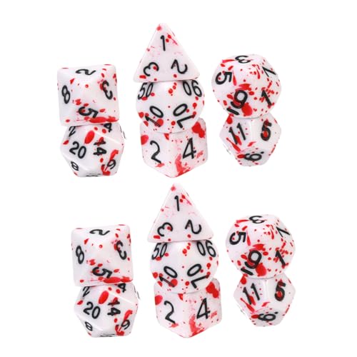 HONMEET 14 Stück Teiliges Acryl-würfel mit Blutspritzoptik Vielseitige Tischwürfel für Halloween-Party Barspiele und Familienspiele Leicht und Langlebig als Dekoratives Party-Accessoire von HONMEET