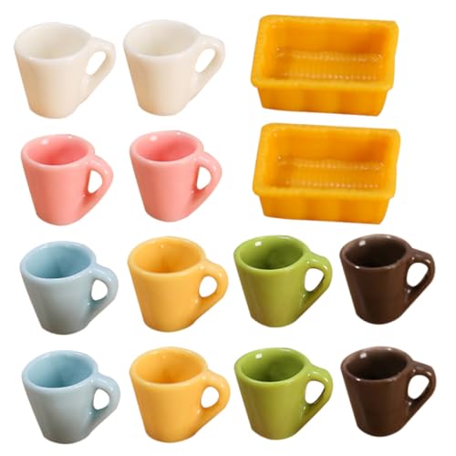 HONMEET 14 Stück Teiliges Miniatur Tee Kaffeetassen Resin Realistische Puppenhaus deko in Farben Glatte Oberfläche Kindersicher für Miniaturlandschaften Fotorequisiten HONMEET 14 Stück Teiliges Miniatur Tee Kaffeetassen Resin Realistische Puppenhaus deko in Farben Glatte Oberfläche Kindersicher für Miniaturlandschaften Fotorequisiten von HONMEET