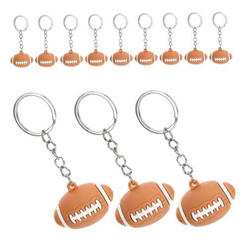 HONMEET 15 Stück Teiliges Rugby Fußball Schlüsselanhänger Sportliche Anhänger Robuste Schlüsselringe für Auto Rucksack Leichte Alltagsaccessoires als Partygeschenke für Sportfans von HONMEET