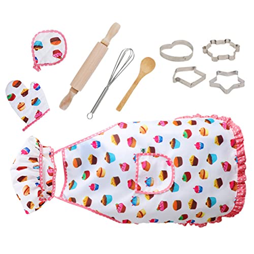 HONMEET 1Satz Küchen Spielset für Teiliges Kochkostüm mit Schürze und Lernspielzeug Kreativität und Koordination Kleine von HONMEET