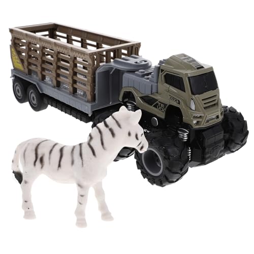 HONMEET 1Satz Simulation Auto Modell Mit Tier Statue Und Inertialfunktion Für Jahren Fördert Kreatives Und Lernmöglichkeiten Über Fahrzeuge Und Tiere von HONMEET