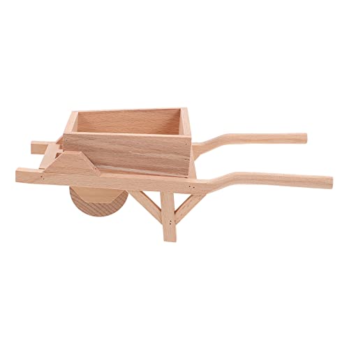 HONMEET 1Stück Mini Holzschubkarre Modell Für Miniaturgärten Dekoratives Gartenaccessoire Aus Hochwertigem Wohnzimmer Büro Und Garten Für Anlässe von HONMEET