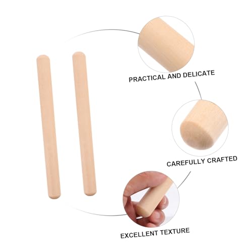 HONMEET 2 Paare Lummi Sticks aus Holz Glatte Oberfläche Sichere Musikinstrument Sticks für Rhythmische Percussion spielzeuge für Frühe Musikförderung und Geschenkideen von HONMEET