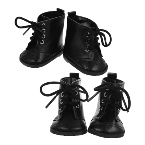 HONMEET 2 Paare Puppenschuhe aus Pu-Leder Modische Stiefel für Mädchenpuppe Komfortabel Langlebig Stilvoll Puppenzubehör für Puppenhaus und Sammler von HONMEET