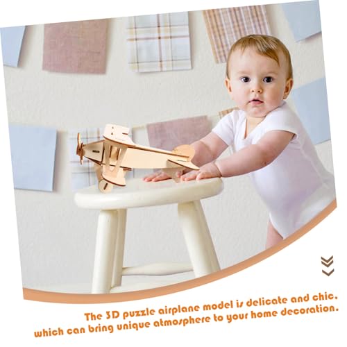 HONMEET 2 Sätze Holzpuzzle Flugzeug Modellbausatz DIY Holzflugzeug Bausatz Holzspielzeug Puzzle Handwerk Geschenk für Jungen und Mädchen von HONMEET