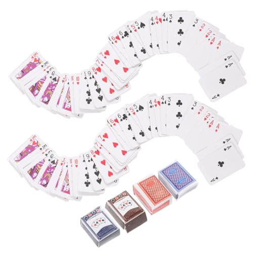 HONMEET 2 Sätze Miniatur-pokerkarten, Miniaturkarten, Kleine Spielkarten, Brettspielkarten, Requisiten, Zufällige Farbe HONMEET 2 Sätze Miniatur-pokerkarten, Miniaturkarten, Kleine Spielkarten, Brettspielkarten, Requisiten, Zufällige Farbe von HONMEET