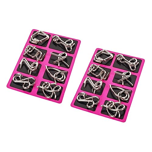 HONMEET 2 Sätze Teiliges Edelstahl draht Entwirrungs Puzzle Gehirntraining Konzentrationsübung Tragbar für Erwachsene Sicherer Unlock Knobelspaß von HONMEET