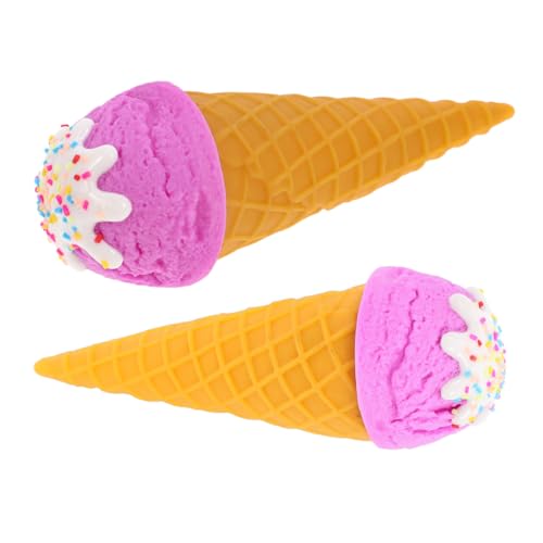 HONMEET 2 Stück Eismodell Requisiten für Eiscreme-Displays Simulationskuchenmodell Simulation Essen Dessert Eiswaffel Dekoration Modell Einer Eistüte simuliertes Eiscrememodell PVC von HONMEET