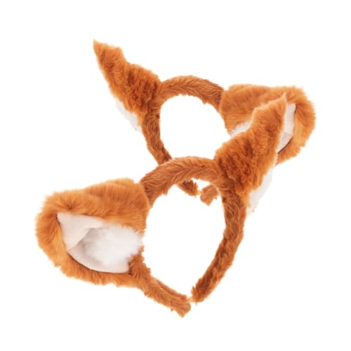 HONMEET 2 Stück Fuchsohren Haarreif Elastisch Weich Plüsch Tierohren Stirnband für Mädchen Damen Cosplay Party Karneval Kostümzubehör Bequem Sicher von HONMEET