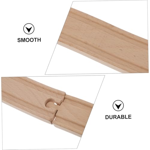 HONMEET 2 Stück Holzeisenbahn Bogen gleise Erweiterungsset aus Sicherem Holzmaterial Langlebiges DIY für Kompatibel mit Gängigen Holzbahnsets Fördert Kreatives Bauen und Spielspaß von HONMEET