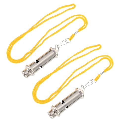 HONMEET 2 Stück Professionelle Metallpfeife Sportpfeifen Kompakt Leicht mit Schlüsselband für Schiedsrichter Outdoor Fußball Rennen Training HONMEET 2 Stück Professionelle Metallpfeife Sportpfeifen Kompakt Leicht mit Schlüsselband für Schiedsrichter Outdoor Fußball Rennen Training von HONMEET