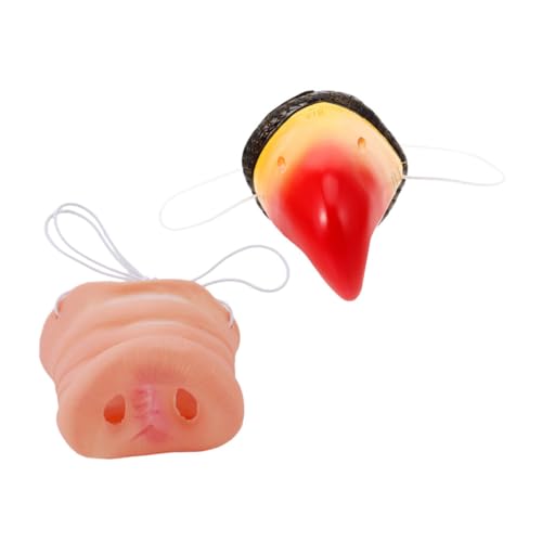 HONMEET 2 Stück Realistische Papagei Schweinenase Cosplay Requisite Leichtes Komfortables Tierkostüm Zubehör für Karneval Mottoparty mit Tragbarem Austauschbarem Schnabel design von HONMEET