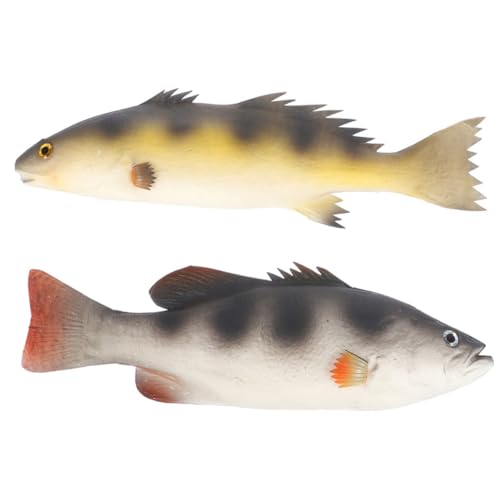 HONMEET 2 Stück Simuliertes Fischmodell aus Robustem PU Material Realistische Tierfigur Dekoration und Lernspielzeug für Lebensechte Fische für Wohn und Gartendekor von HONMEET