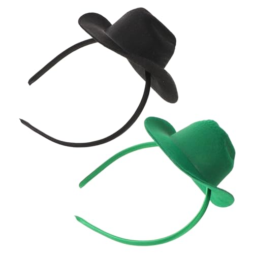 HONMEET 2 Stück Teiliges Mini cowboyhut Haarband Leichte Western Party Kopfbedeckung Komfortables Festival Accessoire für Damen und Mädchen Vielseitig für Halloween Karneval Geburtstag von HONMEET