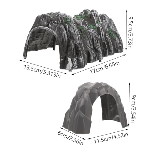 HONMEET 2 Stück Teiliges Zugtunnel aus Robustem Kunststoff Realistische Modellhöhle für Eisenbahnlandschaften Einfach zu Montieren für Kreativen Gleisbau und Indoor spielspaß von HONMEET