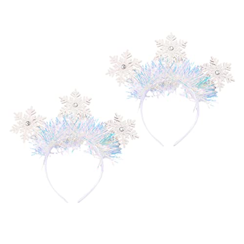 HONMEET 2 Stück Weihnachtliche Schneeflocken Stirnbänder Glitzernde Xmas Haarreifen für Frauen und Mädchen Leichte Komfortable Party deko und Festlicher Haarschmuck für Weihnachten und von HONMEET