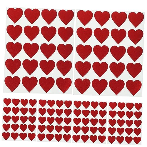 HONMEET 20 Blatt Kreativer Glitzernder Herzaufkleber, Umschlagversiegelungsaufkleber, Geschenkbox, Dekorativer Aufkleber von HONMEET