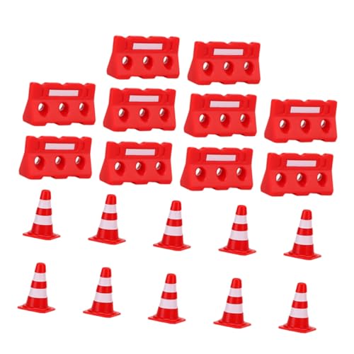 HONMEET 20 Stück Kleine Leitkegel, Mini-verkehrszäune, Zubehör, Verkehrsszenen, DIY-mini-Dekorationen von HONMEET