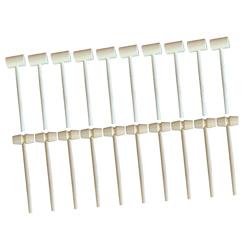 HONMEET 20 Stück Mini Holzhammer Teiliges für Multifunktionale Hämmer aus Holz für Lernspiele und Kuchen Dekoration Sicher und Leicht für Outdoor Aktivitäten von HONMEET