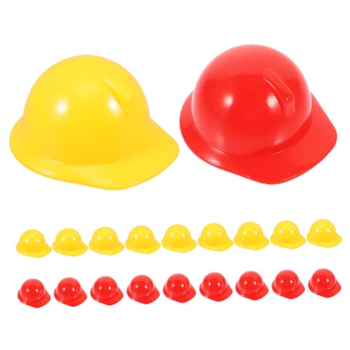 HONMEET 20 Stück Teiliges Mini Bauhelme aus Kunststoff Gelb und Rot Miniatur sicherheitshelme für Kindergeburtstag Puppen deko und Bastelprojekte Realistische Mini Schutzhelme für HONMEET 20 Stück Teiliges Mini Bauhelme aus Kunststoff Gelb und Rot Miniatur sicherheitshelme für Kindergeburtstag Puppen deko und Bastelprojekte Realistische Mini Schutzhelme für von HONMEET