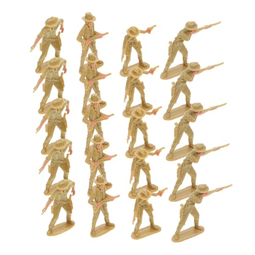 HONMEET 20 Stück Teiliges Western Cowboy Figuren Hohe Kunststoffmodelle Detailreiche Miniatur sandspieltisch Dekorationen Micro Menschen für Desktop Layout Robuste Western Cowboy von HONMEET