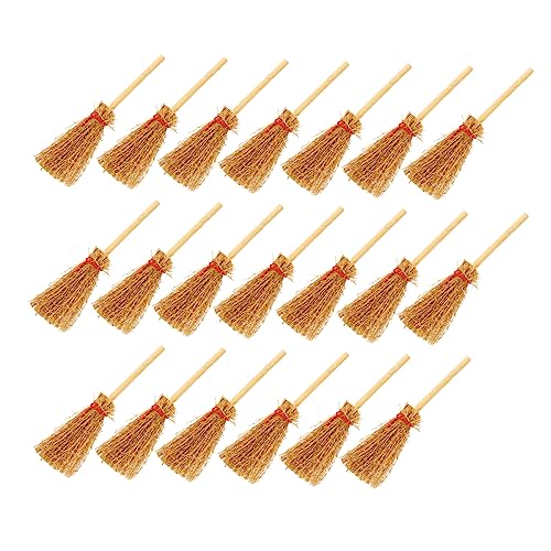 HONMEET 20Pcs Miniatur Besen für Puppe Holz Scheuer Besen für Halloween Mops Ornament HONMEET 20Pcs Miniatur Besen für Puppe Holz Scheuer Besen für Halloween Mops Ornament von HONMEET