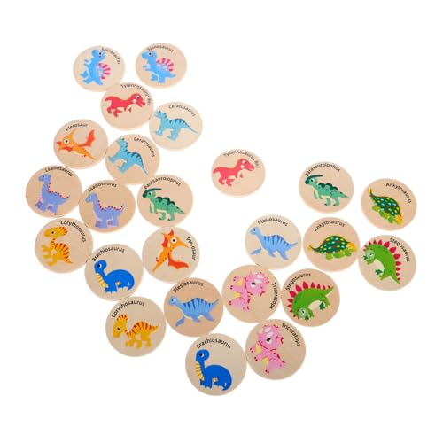 HONMEET 24-teiliges Dinosaurier-Spielzeug Holz-Memory-Spiel Für Kleinkinder Lernspiel Mit Dinosaurier-Matching-aktivitäten Pädagogisches Kinderspiel von HONMEET