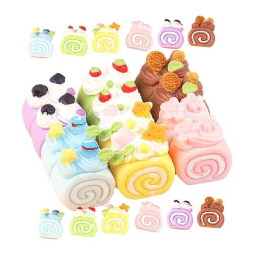 HONMEET 24 Stück Teiliges Mini Kuchen Dekor Realistische Miniatur Dessert Modelle für Puppenhaus Farbige Miniatur Kuchenrolle Deko als Haus Zubehör und Sammlerstücke HONMEET 24 Stück Teiliges Mini Kuchen Dekor Realistische Miniatur Dessert Modelle für Puppenhaus Farbige Miniatur Kuchenrolle Deko als Haus Zubehör und Sammlerstücke von HONMEET
