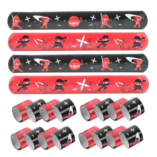 HONMEET 24 Stück Teiliges Ninja Slap Armband für Elastische Flexible Klapparmbänder mit Coolem Ninja design Leichtes Partyzubehör für Geburtstagsfeiern und Geschenkbeutel HONMEET 24 Stück Teiliges Ninja Slap Armband für Elastische Flexible Klapparmbänder mit Coolem Ninja design Leichtes Partyzubehör für Geburtstagsfeiern und Geschenkbeutel von HONMEET