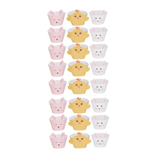 HONMEET 24 Stück Cartoon-tier-häschen-cupcake-förmchen Für Dekoration Kuchen-ornament Party-deko von HONMEET