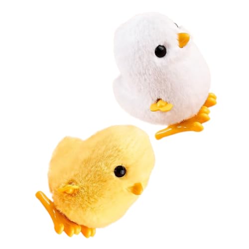 HONMEET 2Stücke Aufziehbares Tierspielzeug für Robustes Küken für Vorschulalter Fördert Motorische Fähigkeiten und Koordination Teiliges Gelbes Küken Weißes von HONMEET