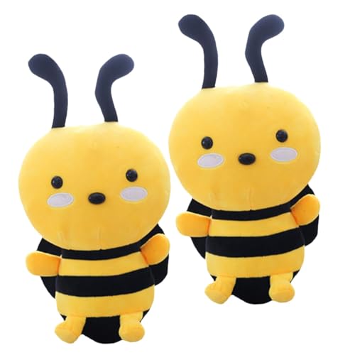 HONMEET 2Stücke Plüsch Biene Süßes Gefülltes Bienenspielzeug für Kuscheltier Dekoration für Wohnzimmer und Schlafzimmer Hautfreundliches Material von HONMEET