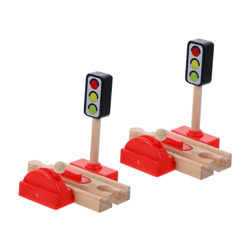 HONMEET 2pcs Hölzerne Zug -Track -zubehör Spielen Verkehrssignal -verkehrssignalmodell Für Spiele Zum Spielen des Spiels Von Verkehrssignalen von HONMEET