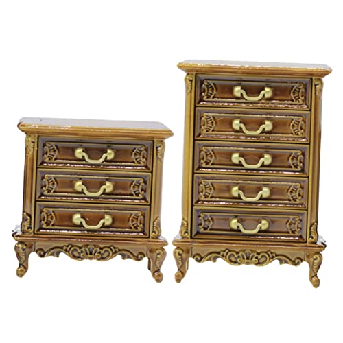 HONMEET 2pcs Miniatur -nachtschrank Mini Möbelmodell Winziges Hausmöbel Dekore von HONMEET