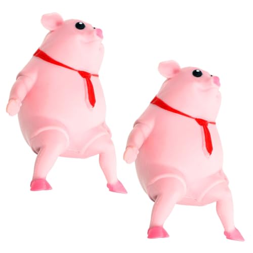 HONMEET 2 Stück Quetschspielzeug Schwein Dehnbares Tierspielzeug Stressabbau-Tool Bezauberndes Dekompressionsspielzeug Für Kinder von HONMEET