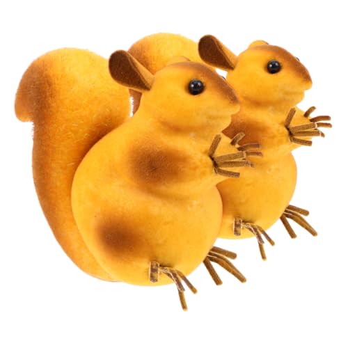 HONMEET 2pcs Simulation Tiermodell Ornamente Realistische Schaumschaum Eichhörnchen -Figuren Simulierte Eichhörnchen Wald Tiergartendekorationen von HONMEET