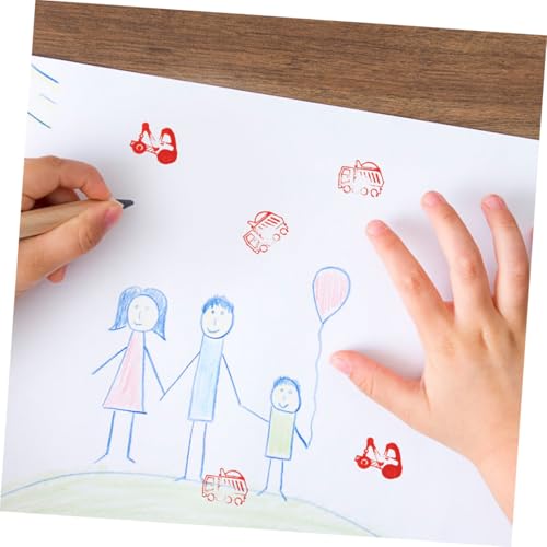 HONMEET 3 Sätze Baufahrzeug Stempel Kunststoff Sicher Motivierend für Basteln Klassenbelohnung und Partygeschenk Verschiedene Designs für Jungen Mädchen Ab Jahren von HONMEET