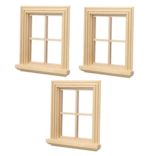 HONMEET 3 Stück Maßstab Holzrahmen Beige DIY Dekoration Möbel Zubehör für Puppenhaus Innenraum Beleuchtung und Gestaltung von HONMEET