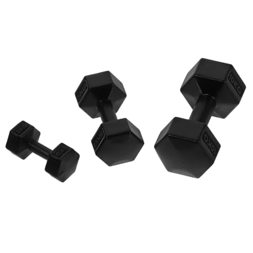 HONMEET 3 Stück Miniatur Hanteln Teiliges für Puppenhaus Fitnesszubehör mit Glatter Oberfläche und Detailreicher Optik Langlebiges Material als Mini Sportgeräte für Puppenhaus Ausstattung von HONMEET