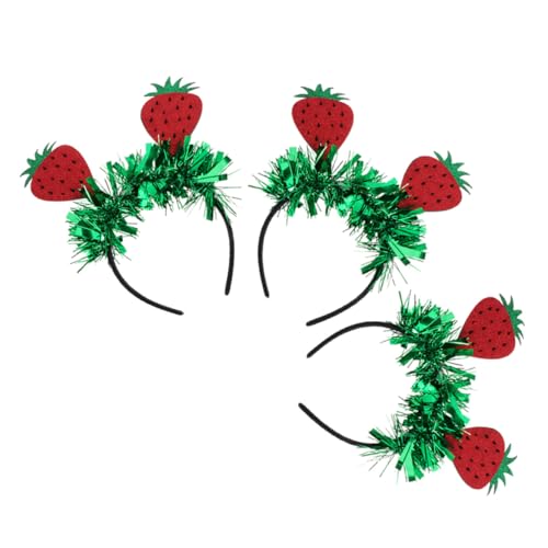 HONMEET 3 Stück Teiliges Erdbeer haarreifen Lametta Weiche Filz party accessoires für Sommer Strand und Hawaiianische Mottopartys Bequeme und Stylische Kopfbedeckung für Mädchen und von HONMEET
