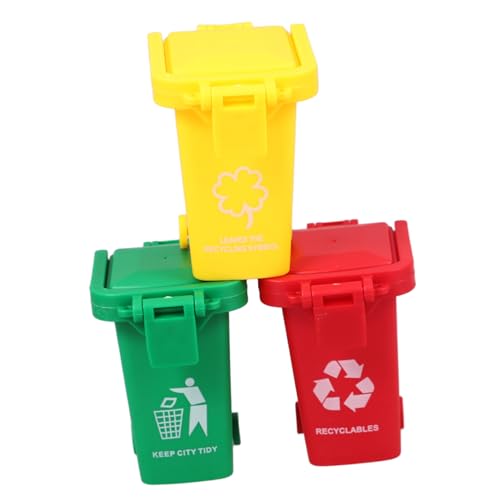 HONMEET 3 Stücke Mini Spielzeug Kinder Mini Mülleimer Abfall Sortierung Spielzeug Für Kindergarten Mini Ornament Für Unterricht Recycling von HONMEET