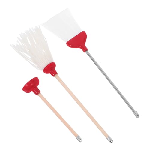 HONMEET 3-teiliges Miniatur-reinigungsset Für Puppenhäuser – Realistisches - Und Besenset Mit Toilettenkolben, Mini-zubehör Für Badezimmer Und Die Waschküche des von HONMEET