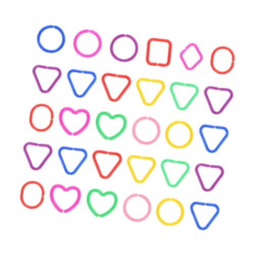 HONMEET 30 Stück Teiliges Geometrisches Kunststoff kettenglieder Junge Mädchen Fördert Feinmotorik und Kognitive Entwicklung Vielseitiges Motorikspielzeug für Kindergarten und Zuhause von HONMEET