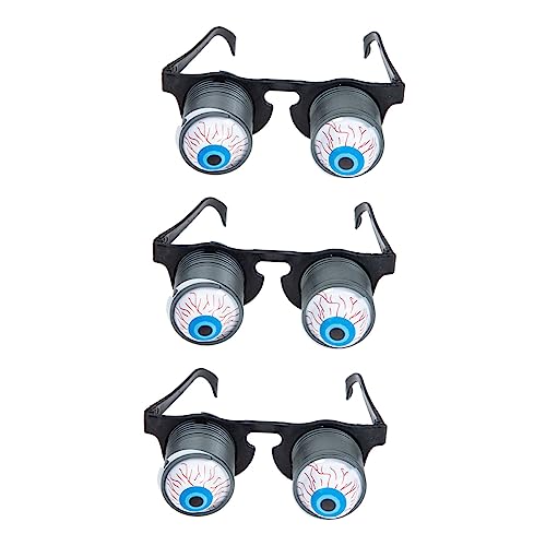 HONMEET 3Stücke Lustige Augapfelbrille Beängstigende Brille für Halloween Cosplay und Partys für Scherze und Kreative Dekoration Unisex Leicht und Angenehm HONMEET 3Stücke Lustige Augapfelbrille Beängstigende Brille für Halloween Cosplay und Partys für Scherze und Kreative Dekoration Unisex Leicht und Angenehm von HONMEET