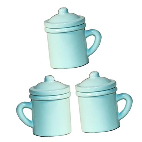 HONMEET 3Stücke Miniatur Tassen für Puppenhaus Dekorative Zahnbürstenbecher für Küche und Bad Premium Mini Dekorbecher mit Leuchtenden Farben für Kreative Spiel Szenen von HONMEET