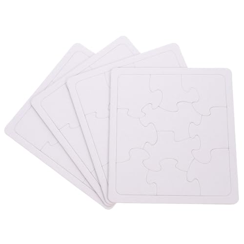 HONMEET 4 Blätter Blanko Puzzleteile aus Papier Quadratisch zum Bemalen und Basteln DIY Puzzle Rohlinge für Kreative Zeichnungen und Interaktives Lernen von HONMEET