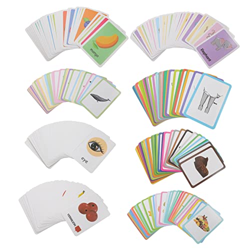 HONMEET 4 Boxen Lernkarten Tiere Obst Kognitive Spielzeuge Tragbar Frühförderung Bildungsflashkarten für Junge Mädchen und Kleinkinder Gehirnentwicklung von HONMEET