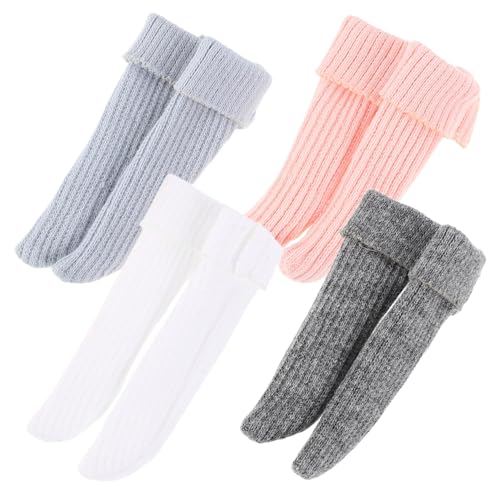 HONMEET 4 Paare Teiliges Puppensocken Candy Farben Weiche Bequeme Puppenkleidung Accessoire Modisch und Einzigartig für Alltag Party und Bühnenauftritte Passend für Vielfältige von HONMEET